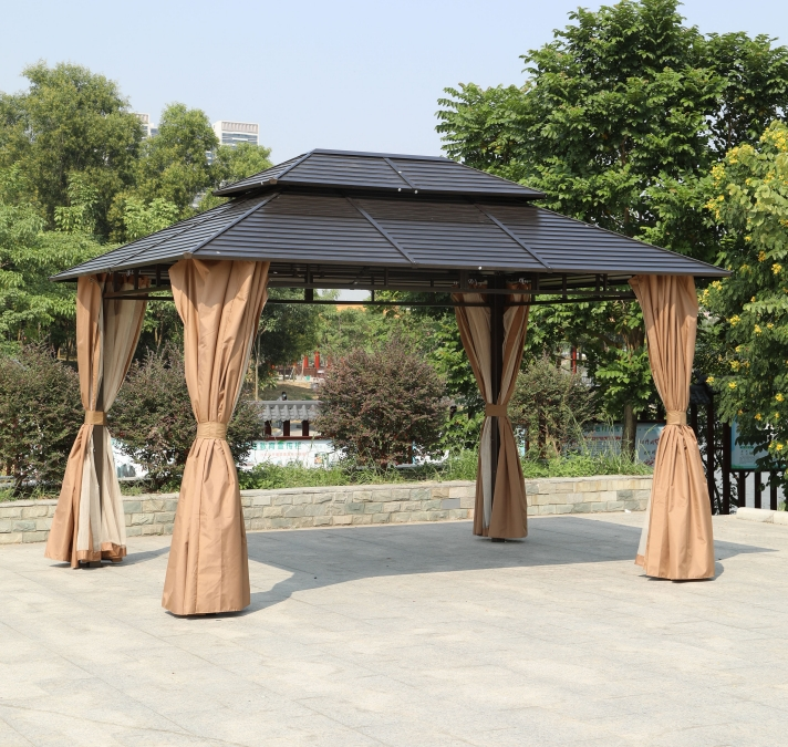 3*4m Iron Gazebo with Seat and Table