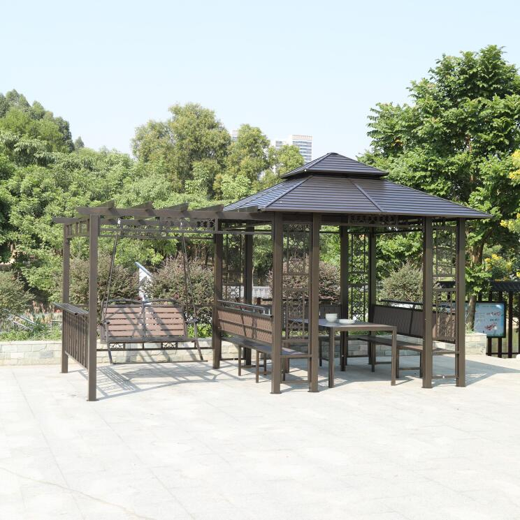 Garden Multifunctional Pergola Gazebo with Swing 