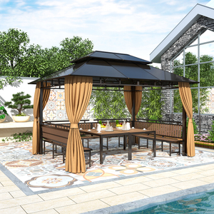 300*400CM Steel Gazebo with Seat and Table