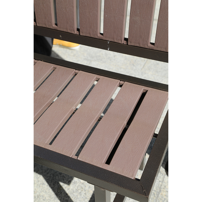 Outdoor Iron Slat Roof Gazebo Pergola with Seat and Table