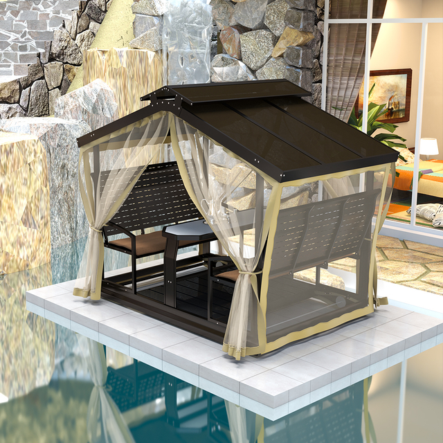 Outdoor 6-Person Swing Chair with Canopy