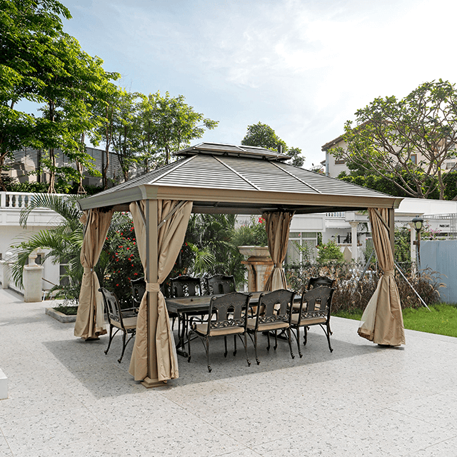 Aluminum Patio Gazebo with Curtain And Net