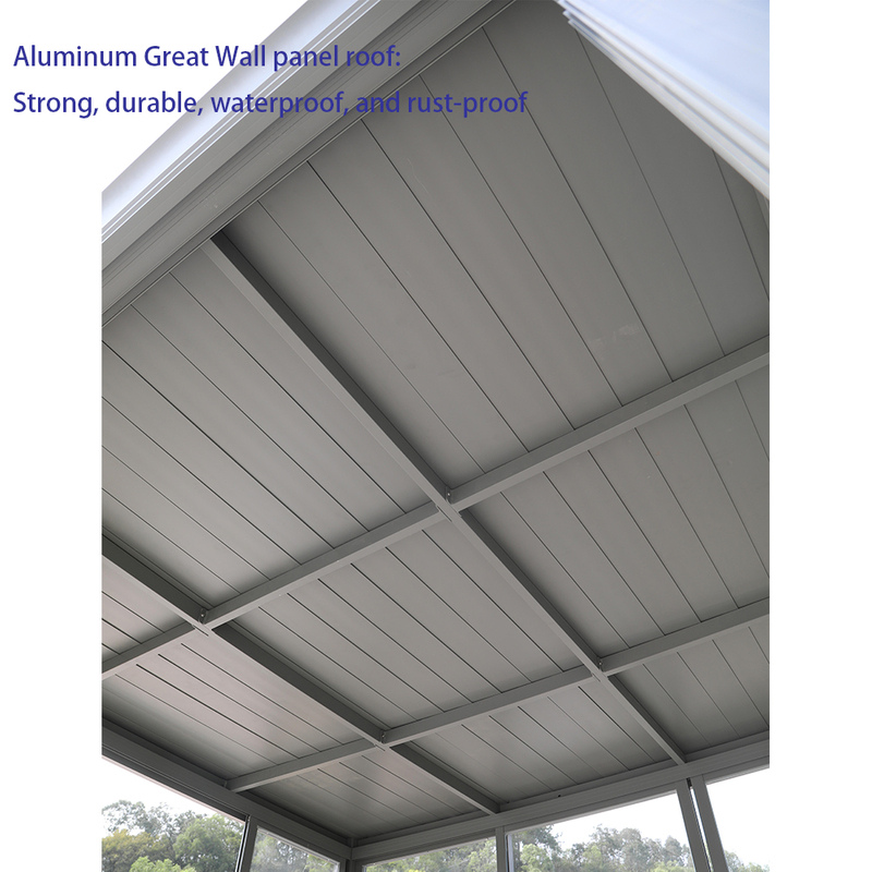 Flat Roof Aluminum Sunroom with Sliding Doors