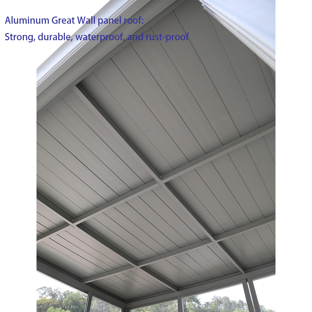 Flat Roof Aluminum Sunroom with Sliding Doors