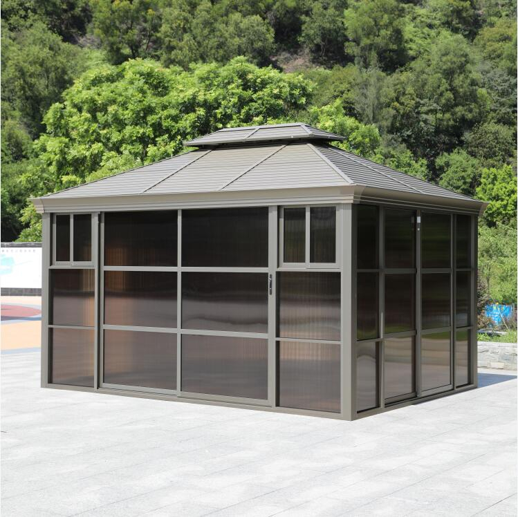 3*4m Aluminum House Gazebo with Sliding Doors