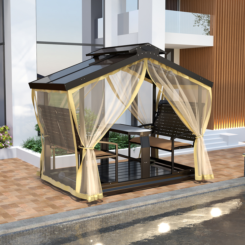 Outdoor 6-Person Swing Chair with Canopy