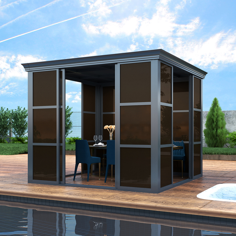 Modern Grey Flat-Top Outdoor Room