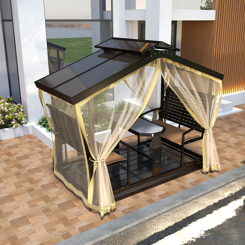 Outdoor 6-Person Swing Chair with Canopy