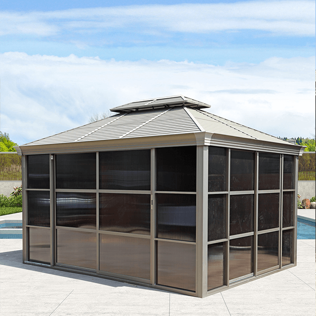 Aluminum Gazebo House with Sliding Door