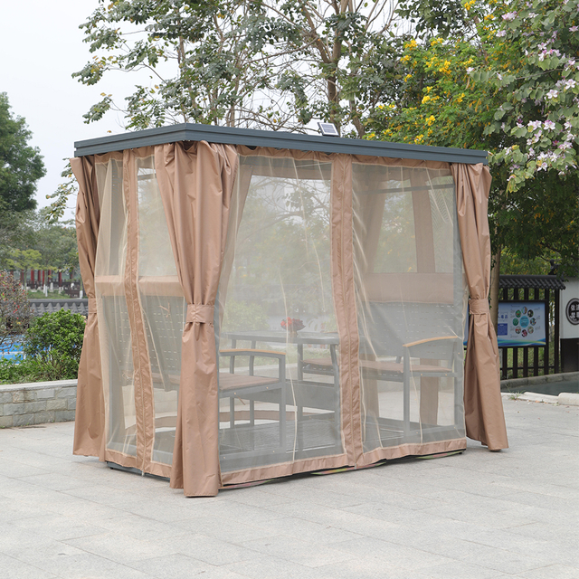 Outdoor 4-Person Swing Chair with Flat Top Canopy