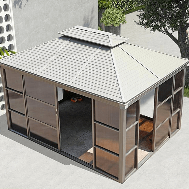 Aluminum Gazebo House with Sliding Door