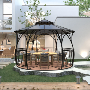 Diameter 430CM Iron Gazebo with Plastic Floor