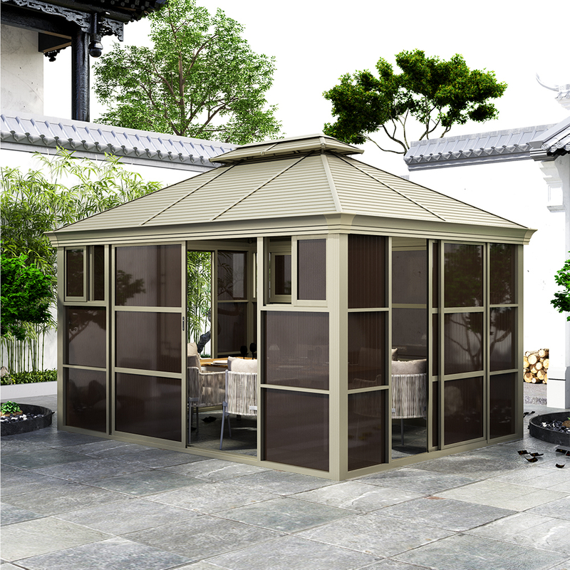 3*4m Aluminum House Gazebo with Sliding Doors