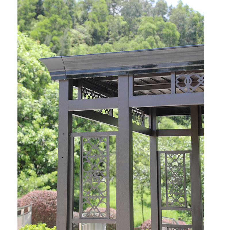 Flat Roof Gazebo with Seat and Table