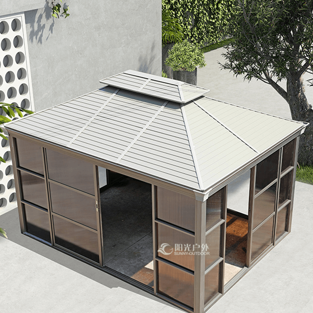 Aluminum Gazebo House with Sliding Door