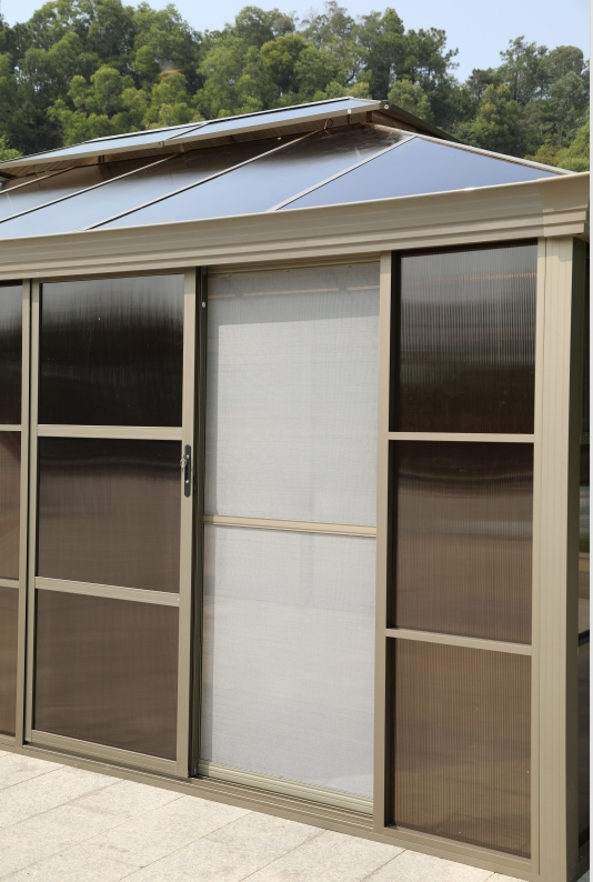 4*6m Outdoor Backyard Gazebo House with Sliding Doors