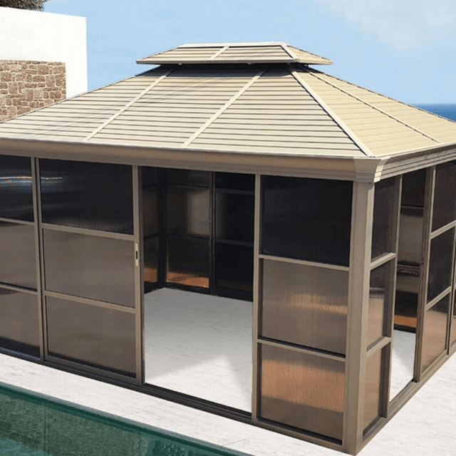 Aluminum Gazebo House with Sliding Door