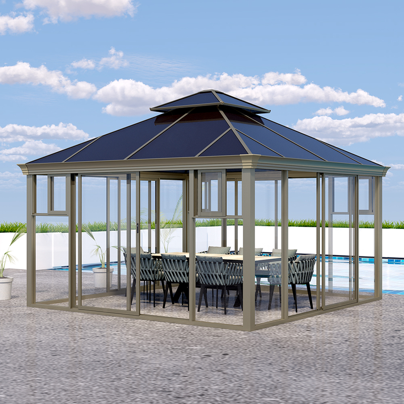 400*400CM Transparent Polycarbonate Sun House Gazebo