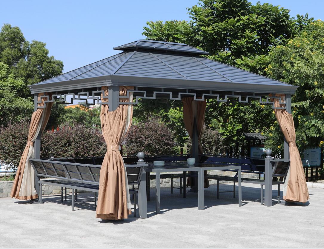 3*4m modern garden gazebo with seat and table 
