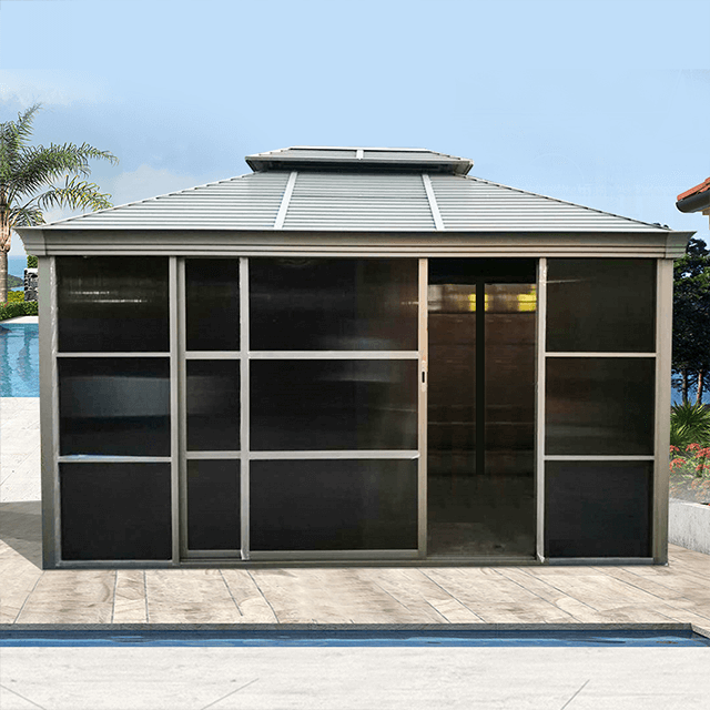 Aluminum Gazebo House with Sliding Door