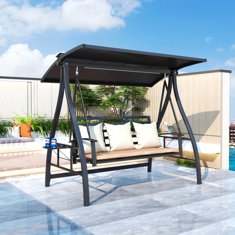 Patio Aluminum Swing Chair Three Seater